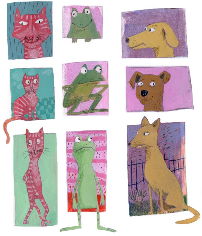 Spots of animal illustrated portraits